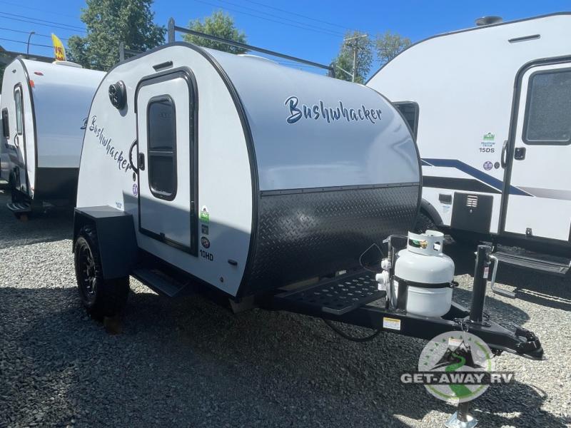 Braxton Creek Bushwhacker 10HD teardrop trailer on the dealer lot